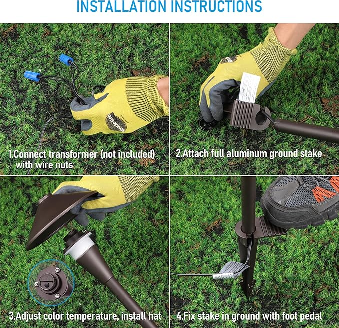 LEONLITE Update 5CCT Low Voltage Pathway Lights, LED Landscape Path Lights - Image 10