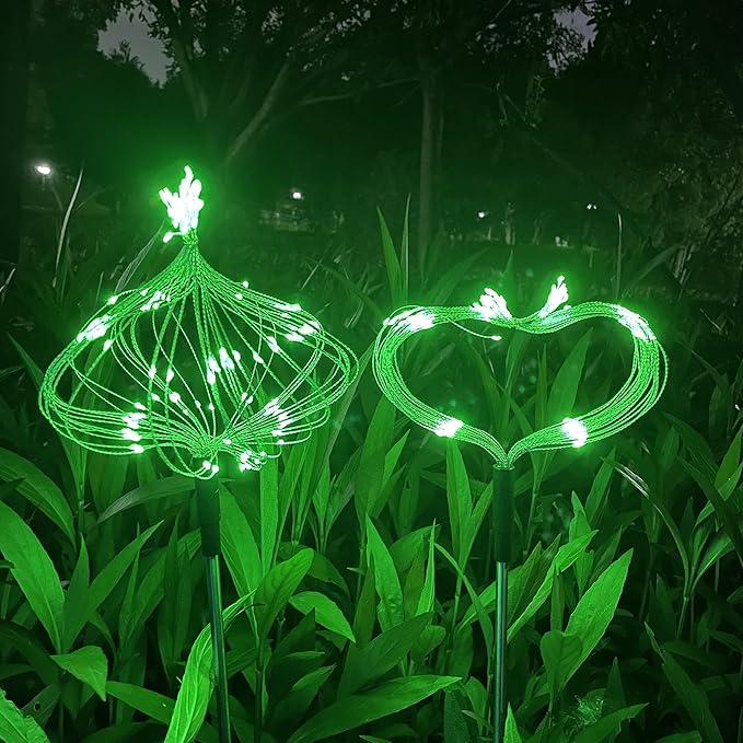JJGoo Solar Firework Lights, 2 Pack 120 LEDs 2 Lighting Modes Solar Garden - Image 5