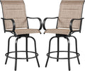 Yaheetech 2 Piece Patio Swivel Bar Stools Texteline Bistro Chairs by Yaheetech