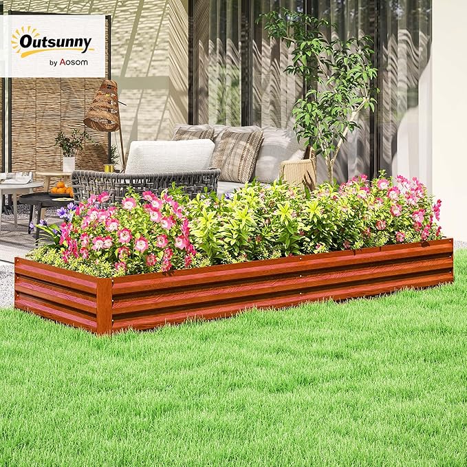 Outsunny Galvanized Raised Garden Bed, - Image 2