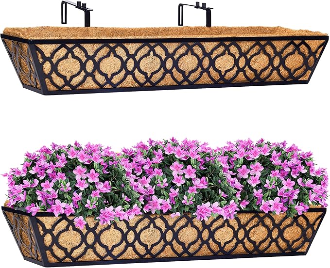 HFHOME 2 Pcs 30" Window Box Deck Railing Planter by HFHOME