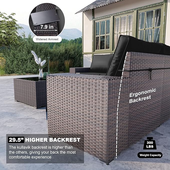 Kullavik 13PCS Outdoor Patio Furniture Set - Image 4