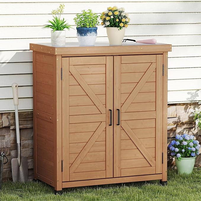 Outdoor Storage Cabinet & Potting Bench Table - Image 7