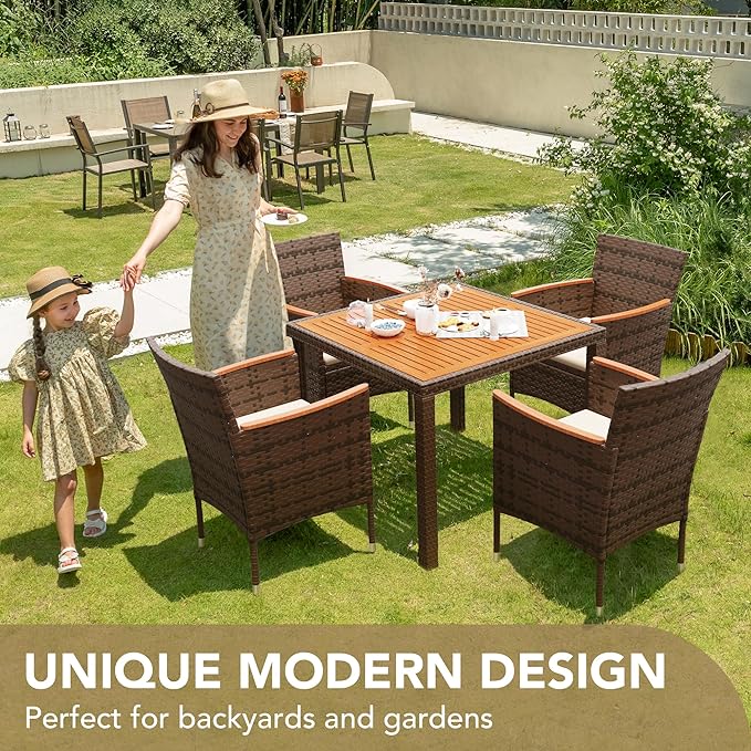 Devoko 5 PCS Furniture, Patio Conversation Set - Image 3
