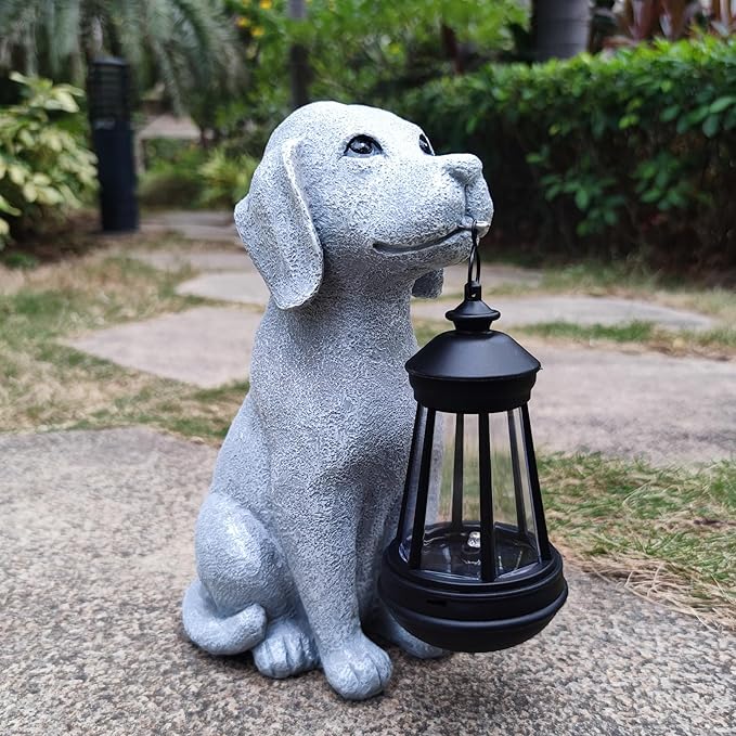 Solar Dog Outdoor Garden Statue - Image 2