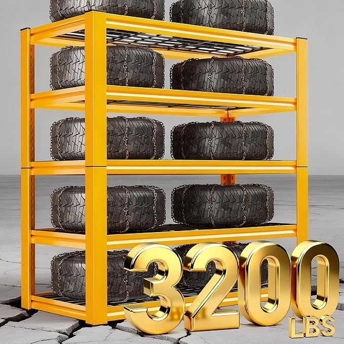 REIBII Garage Shelving Load 3200LBS, 5-Tier Storage Shelves, Adjustable Heavy - Image 4