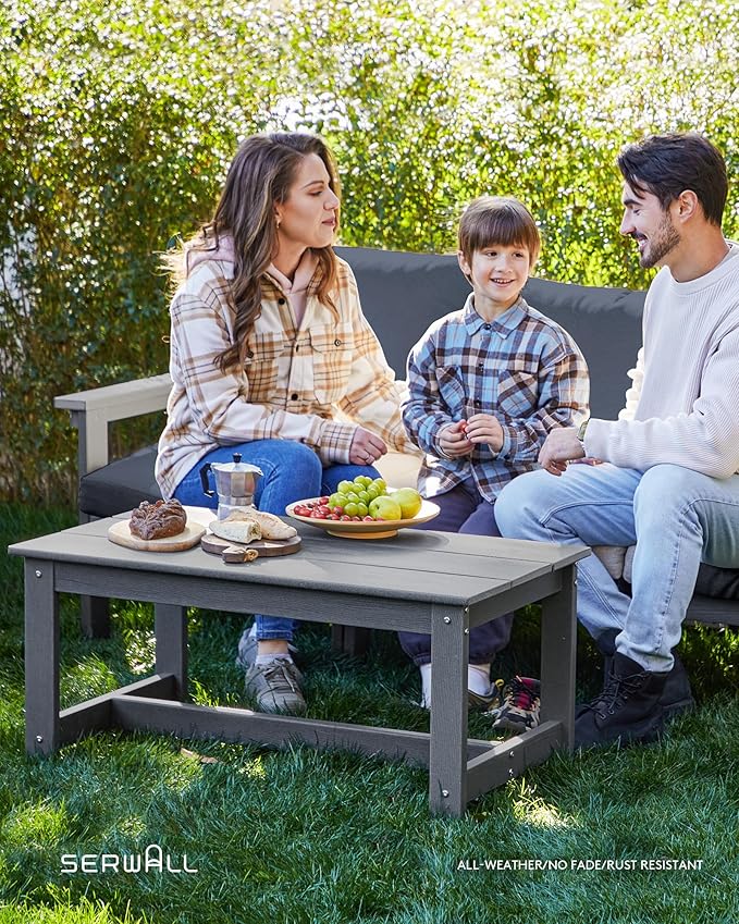 SERWALL HDPE Patio Conversation Set, 6-piece Sectional Outdoor Furniture Set - Image 9