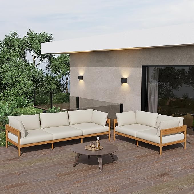 Acanva Modern Outdoor Patio Furniture Set, All-Weather Aluminium Conversation - Image 6