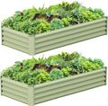 2PCS 6x3x1FT Galvanized Raised Garden Bed, Galvanized Planter Raised Garden by AyenGuard