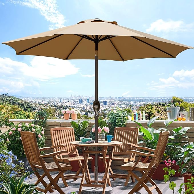 Blissun 9' Outdoor Patio Umbrella, Outdoor Table Umbrella, Yard Umbrella - Image 6