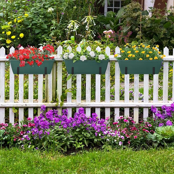 smusei 4 Pack Railing Planter Box Window Boxes Planters - Image 7