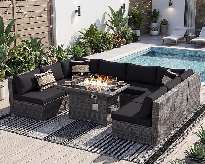 NICESOUL 9 Piece Extra Large Outdoor Patio Furniture Conversation Set - Image 2