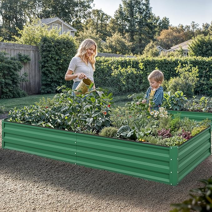 YITAHOME 96x48x12 in 2pcs Galvanized Raised Garden Bed Kit, Large Metal Planter - Image 3
