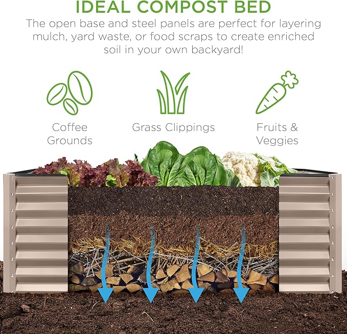 Best Choice Products 8x4x2ft Outdoor Metal Raised Garden Bed, Deep Root Planter - Image 4