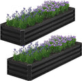 2PCS 8x2x1FT Galvanized Raised Garden Bed, Planter Raised Beds-Metal Garden Box by Home