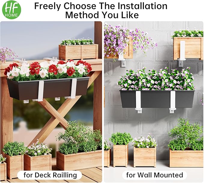 HFHOME Set of 4 Adjustable Window Planter Box Brackets, Planter Shelving - Image 5