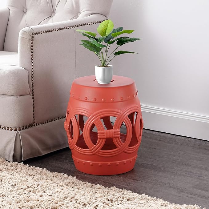 JONATHAN Y TBL1022G Lucky Coins 16" Chinese Ceramic Drum Indoor/Outdoor Garden - Image 6
