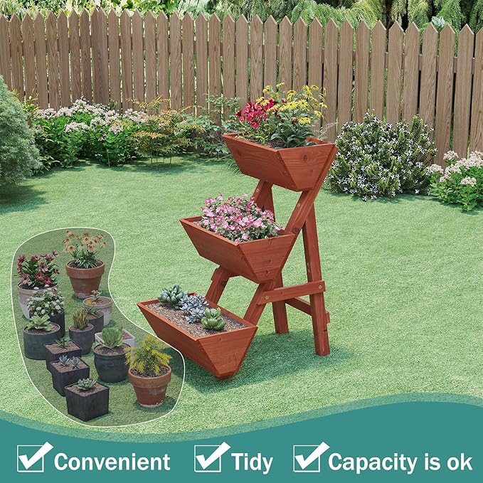 Raised Garden Bed, 3 Tier Small Vertical Garden Planter - Image 5