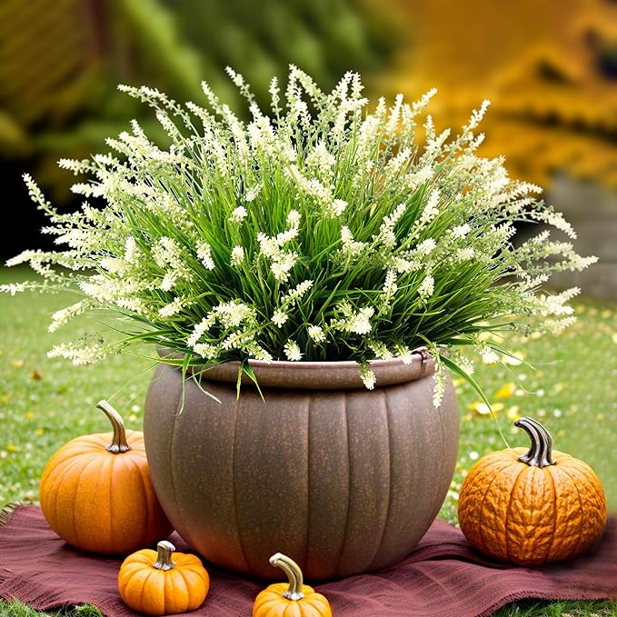Artificial Faux Plants Flowers for Outdoor Decorations, Fake Monkey Grass for - Image 2
