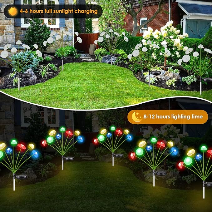 4PK 32LED Solar Garden Lights Outdoor, Mushroom Solar Lights Outdoor, IP65 - Image 7