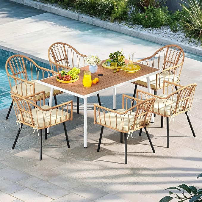 DWVO Patio Table Rectangle 59"x34.2", Patio Dining Table - Image 2
