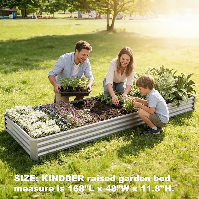 12x4x1ft Raised Garden Beds Outdoor Kit, Galvanized Planter Garden Boxes Outdoor - Image 3