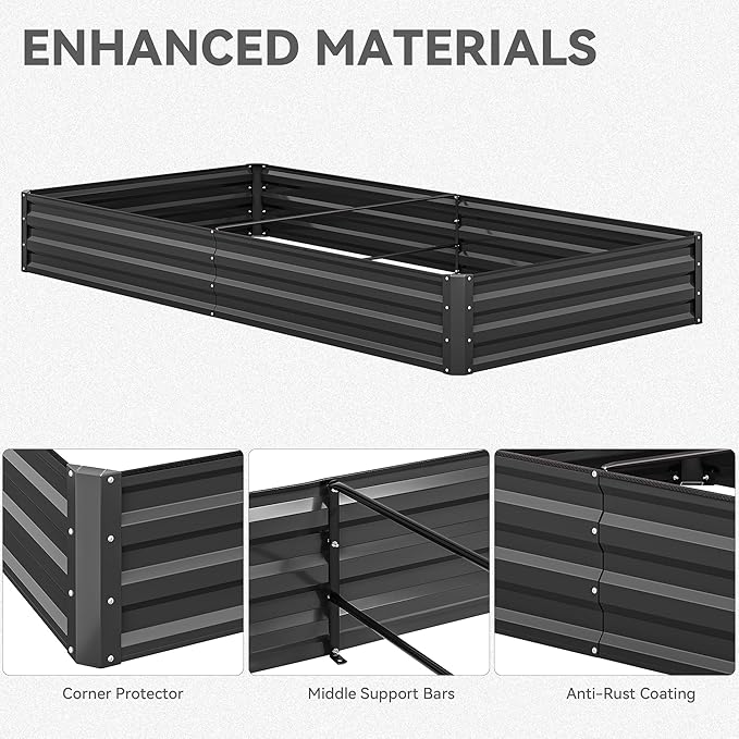 YITAHOME 96x48x12 in 2pcs Galvanized Raised Garden Bed Kit, Large Metal Planter - Image 7