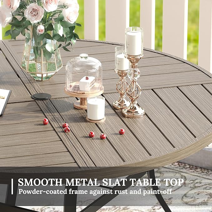 VICLLAX Round Patio Table with Adjustable Umbrella Hole - Image 6