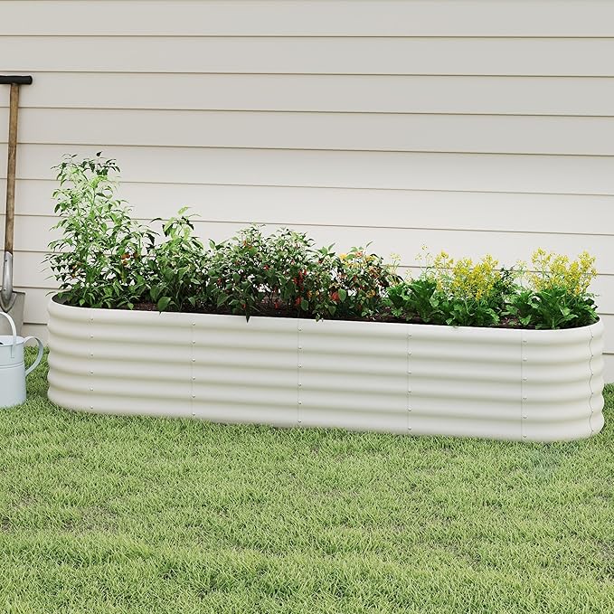 Galvanized Raised Garden Bed, Outdoor Planter Bed, Metal Planter Box by Besebay