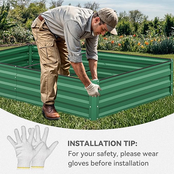 YITAHOME 96x48x12 in 2pcs Galvanized Raised Garden Bed Kit, Large Metal Planter - Image 6