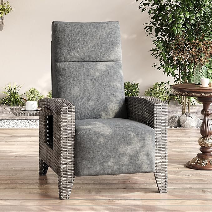IDEALHOUSE Wicker Outdoor Recliner Reclining Patio Chairs - Image 3