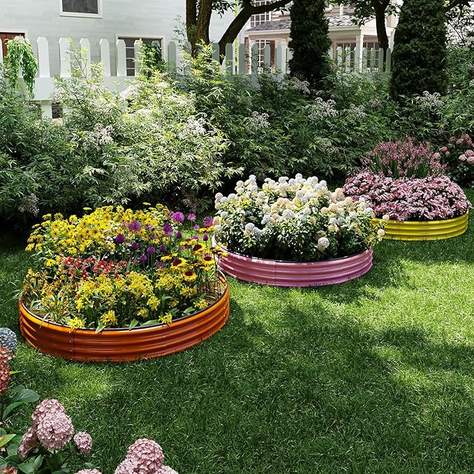 Galvanized Metal Planter Round Raised Garden Bed Kit - Image 7