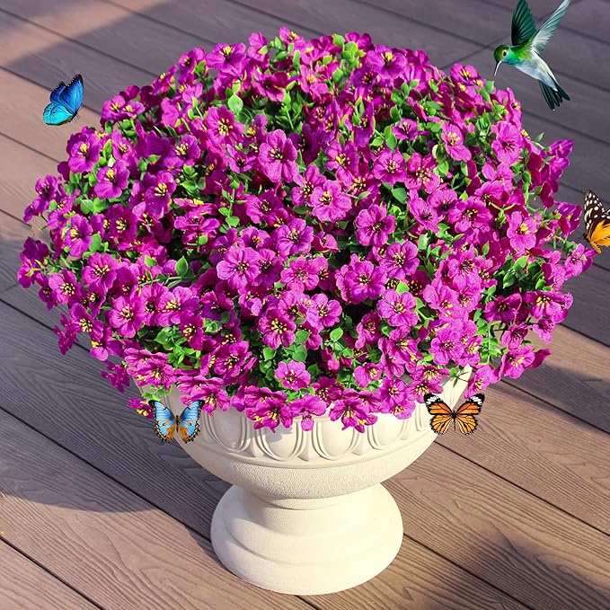 Artificial Flowers for Outdoors Faux Outside Plants Spring Summer Decorations by JAKY-Global