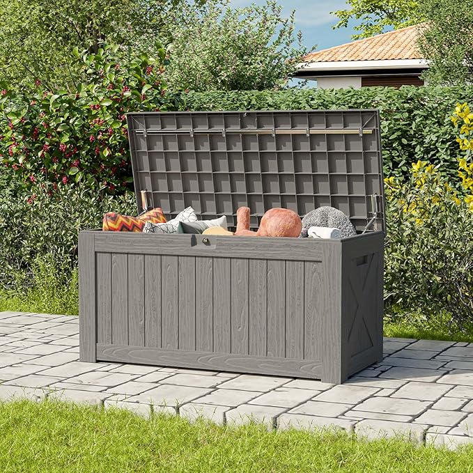 Patiowell 120 Gallon Large Deck Box, Outdoor Lockable Storage Box - Image 3