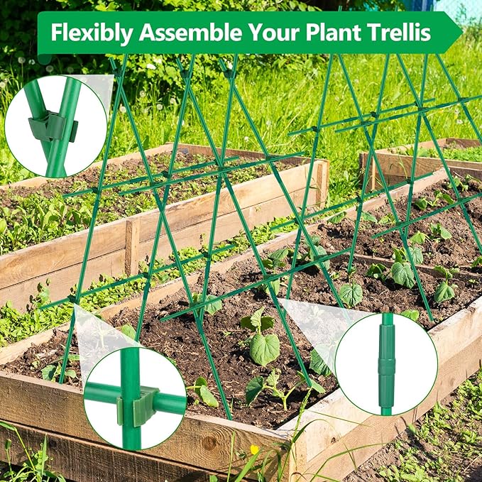 Lezmarket 80 Pack Garden Stakes, Plant Support Stakes, DIY 4ft 5ft 6ft 7ft - Image 5