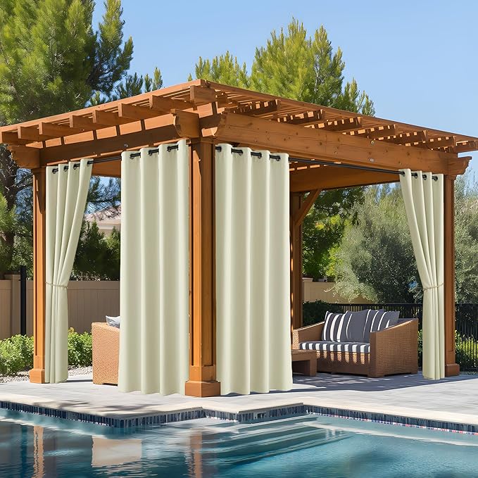 NICETOWN Fade Resistant Patio Curtains Outdoor Waterproof, Fade-Proof Curtains by NICETOWN