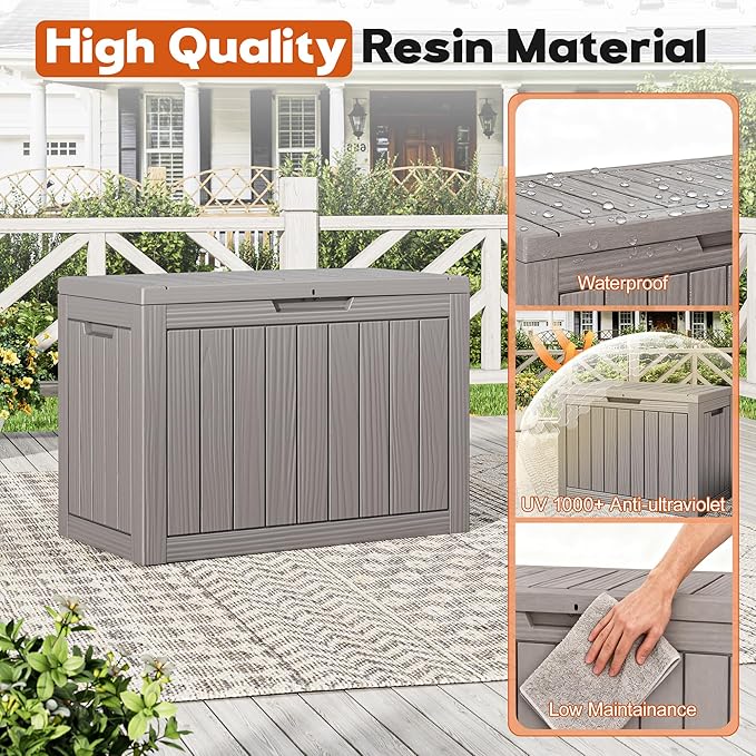 Outdoor Storage Box, Resin Deck Boxes Indoor and outdoor, Waterproof Storage - Image 4