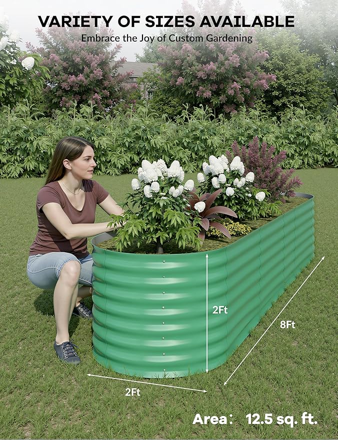 GarveeLife 8x2x2 ft Galvanized Raised Garden Bed - Image 3