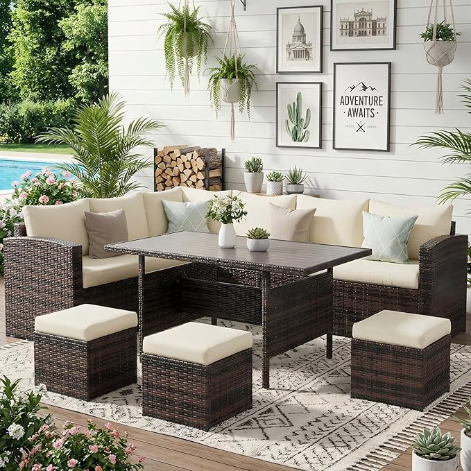 Wisteria Lane 7 Piece Patio Furniture Set, Wicker Patio Sectional by WisteriaLane