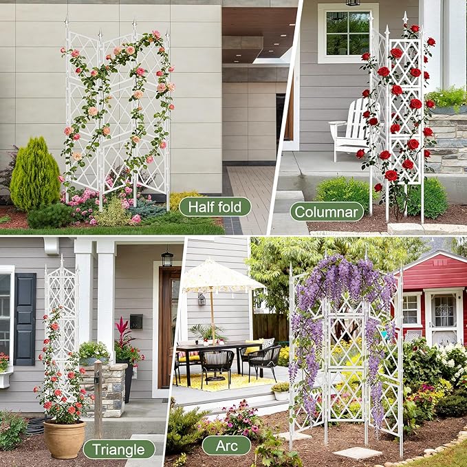 5.25FT Garden Trellis for Climbing Plants Outdoor, Metal Wall Lattice Climbing - Image 8