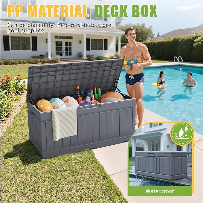 Greesum Outdoor Storage Box 82 Gallon Storage Bin - Image 2