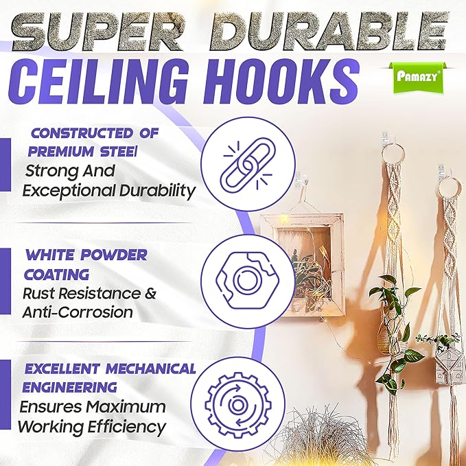 200LBS 8Pcs Rotatable Ceiling Hooks - Image 4