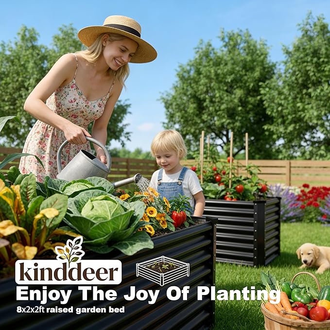 8x2x2ft Raised Garden Bed Kit, Galvanized Planter Garden Boxes Outdoor - Image 3