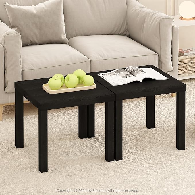 Furinno Classic Coffee Table Set of 2, Square Modern Coffee Table by Furinno-FitsYourSpaceFitsYourBudget
