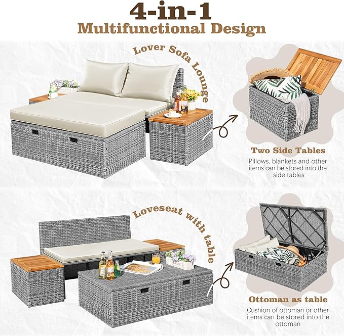 Flamaker Outdoor Rattan Daybed - Image 6