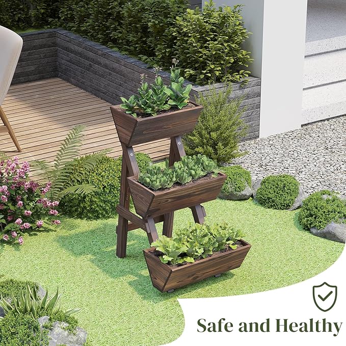 3-Tier Wooden Vertical Raised Garden Bed - Image 4