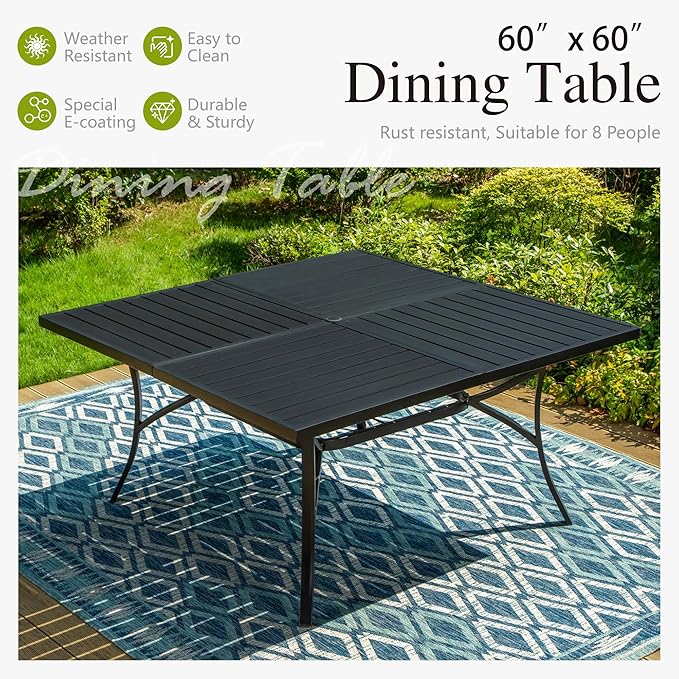 Sophia & William Patio Table and Chairs Set 9 Piece, 8 Swivel Chairs - Image 6