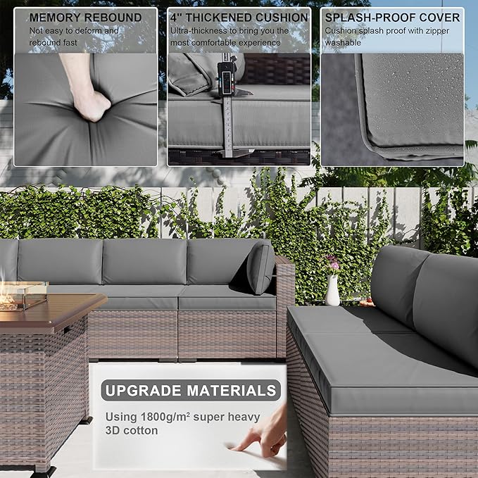 Kullavik 10 Pieces Outdoor Patio Furniture Set - Image 4
