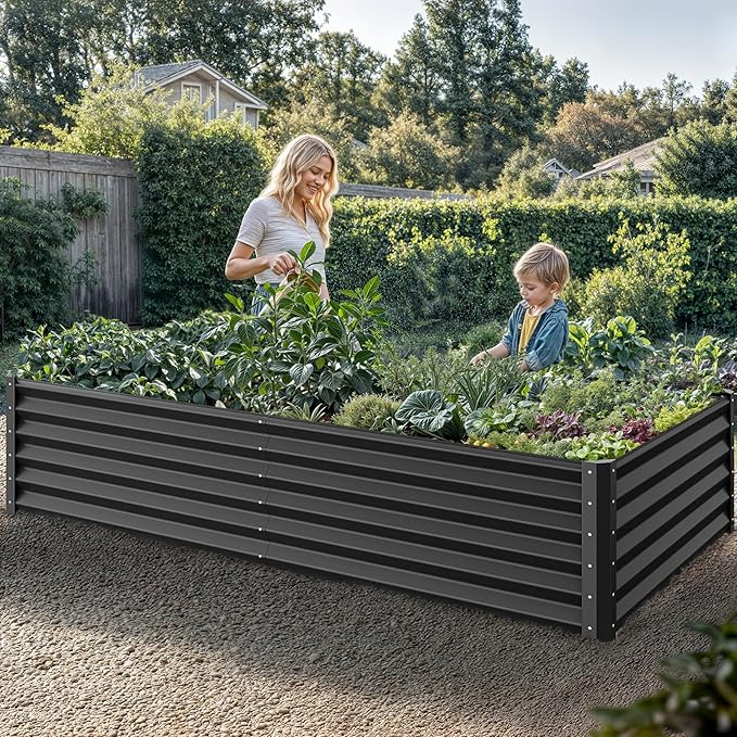 YITAHOME 8x4x1.5 ft Galvanized Raised Garden Bed Kit, Large Metal Planter Box - Image 2