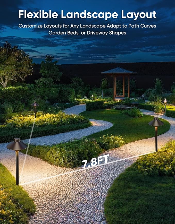 PARTPHONER Low Voltage Landscape Lighting 12-Pack, Aluminum 12V Pathway Lights - Image 6